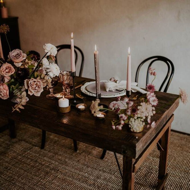 Mesa alta plegable de madera envejecida Alfredo