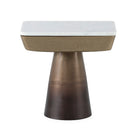 Mesa auxiliar de aluminio y mármol Alghero