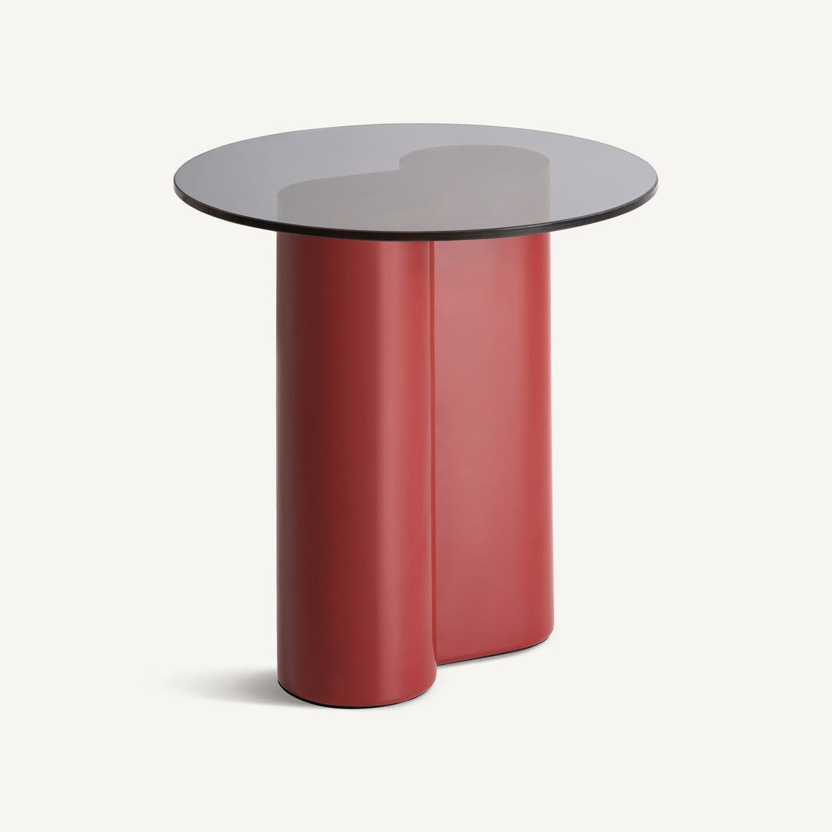 Mesa auxiliar de cristal negro y DM lacado Mazagón