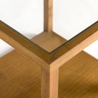 Mesa auxiliar de cristal y madera Piedade