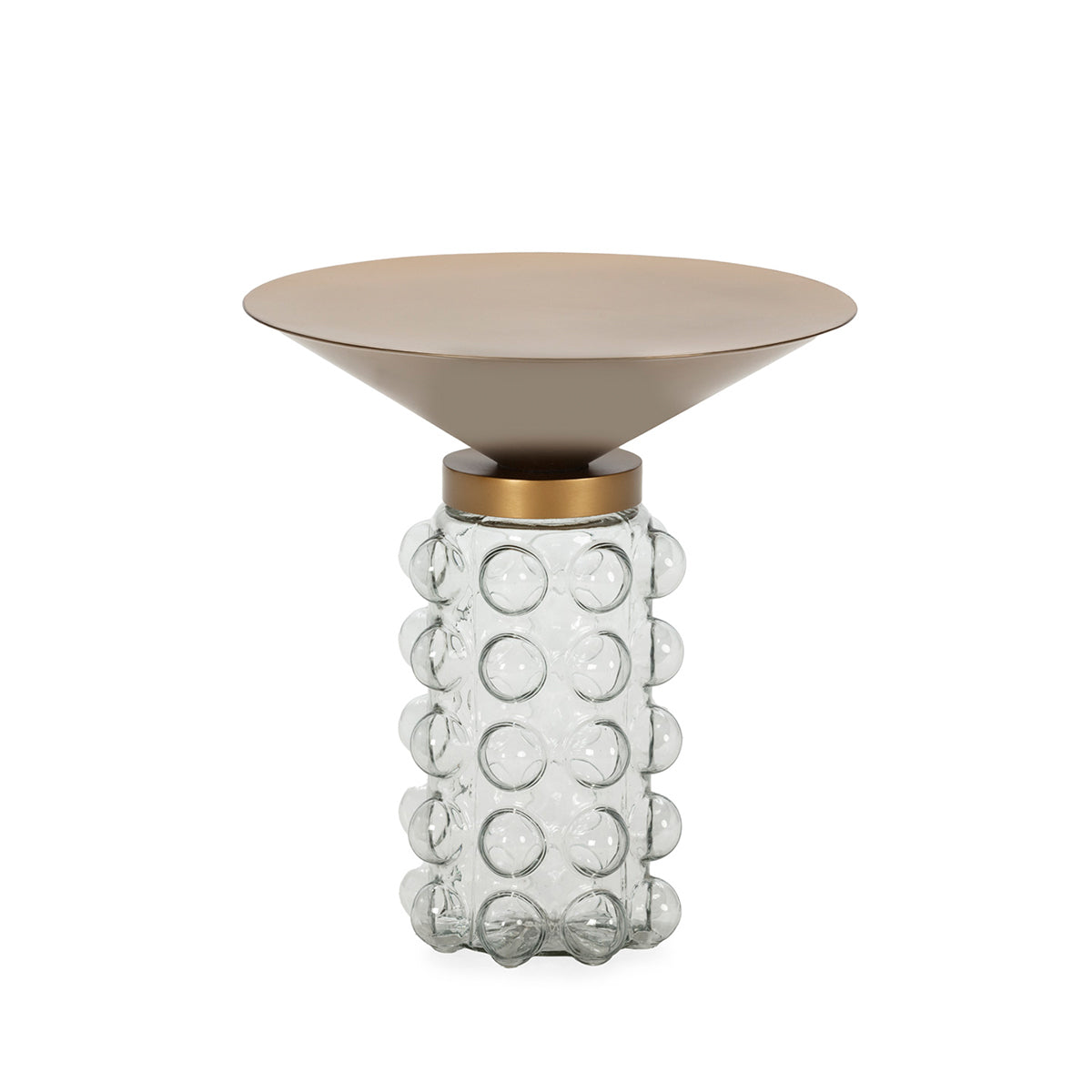 Mesa auxiliar de cristal y metal Adra