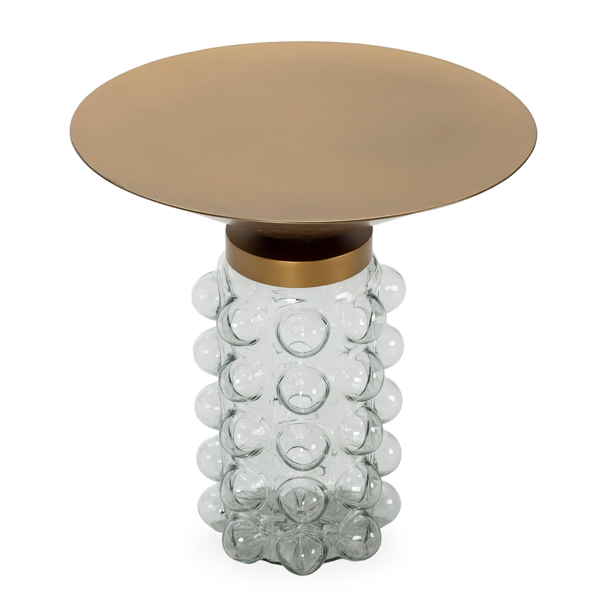 Mesa auxiliar de cristal y metal Adra