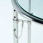 Mesa auxiliar de cristal y metal cromado Spetses