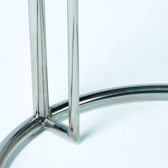 Mesa auxiliar de cristal y metal cromado Spetses