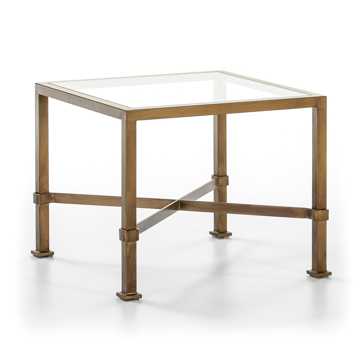 Mesa auxiliar de cristal y metal Llafranc