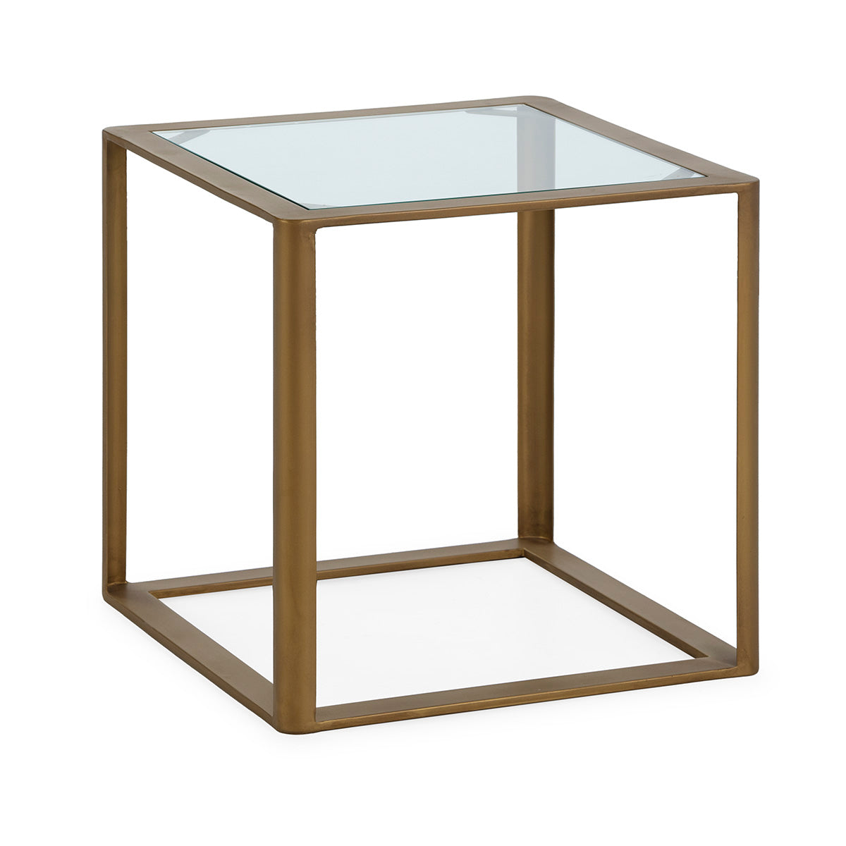 Mesa auxiliar de cristal y metal Oria