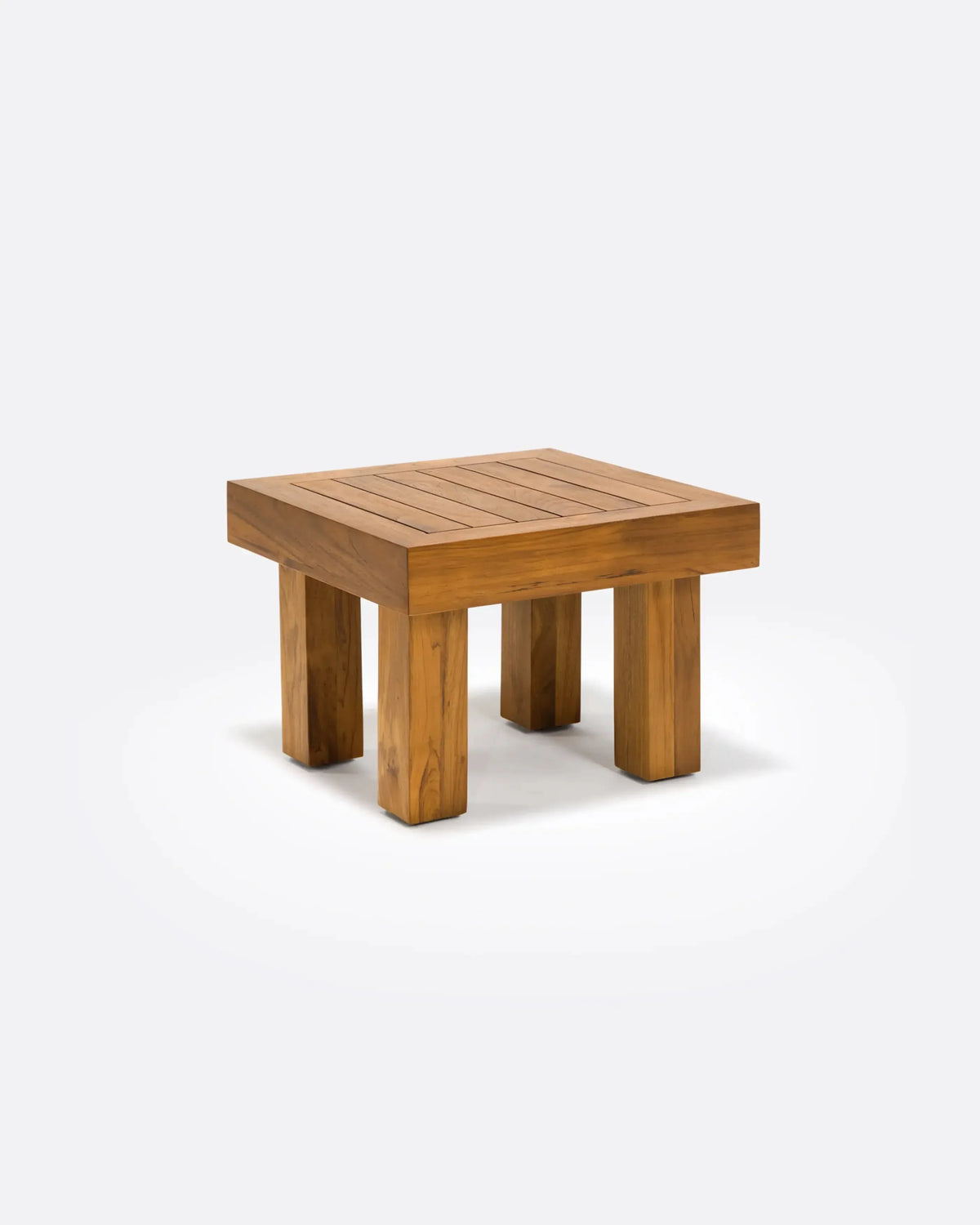 Mesa auxiliar de exterior de teca reciclada Strauss