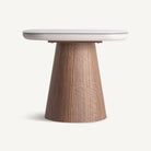 Mesa auxiliar de fresno y cristal beige Avellano