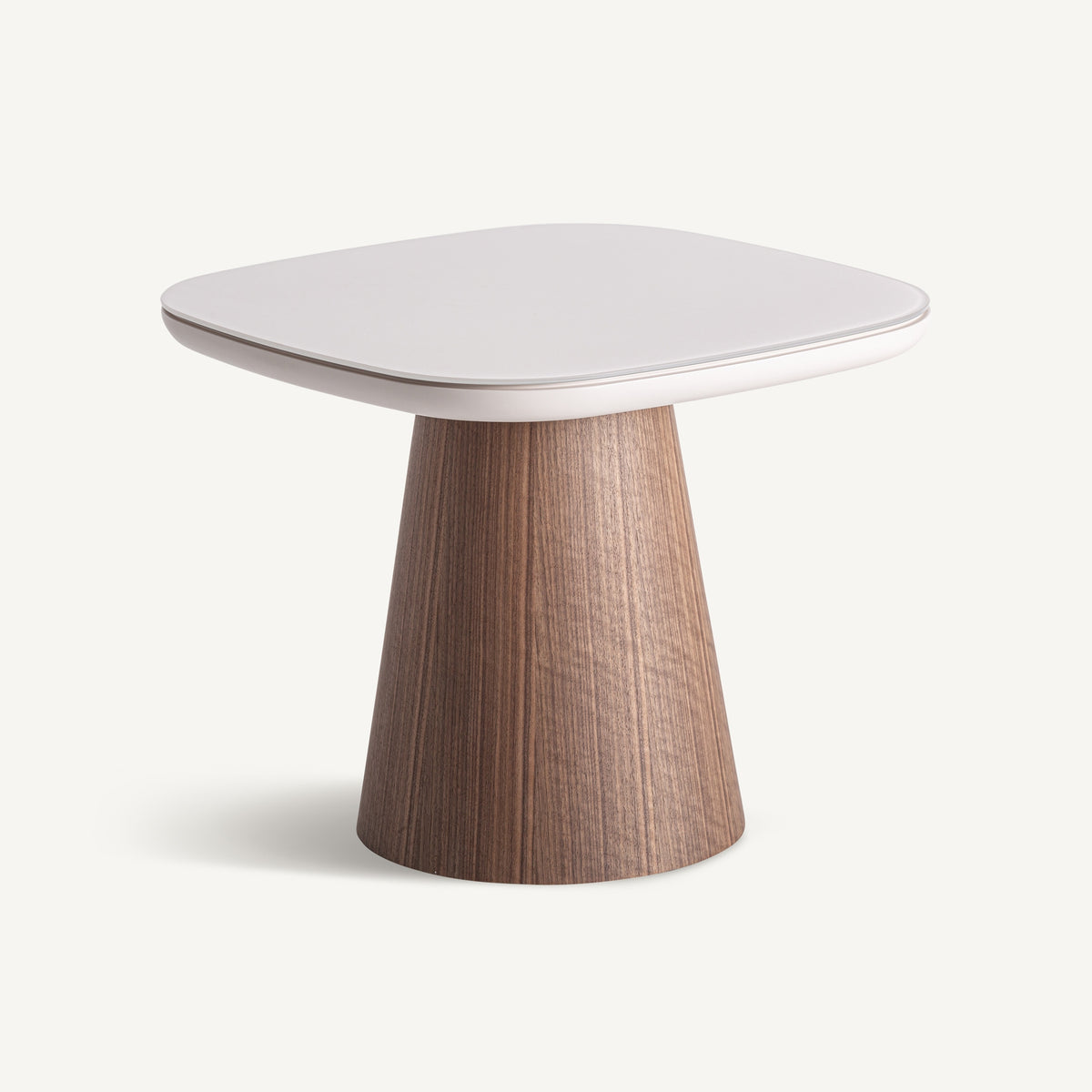 Mesa auxiliar de fresno y cristal beige Avellano