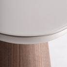 Mesa auxiliar de fresno y cristal beige Avellano