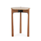 Mesa auxiliar de madera de abedul y mármol Garraf