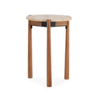Mesa auxiliar de madera de abedul y mármol Garraf