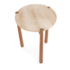 Mesa auxiliar de madera de abedul y mármol Garraf
