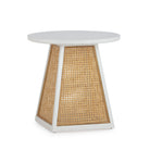 Mesa auxiliar de madera de cedro y ratán Mougins
