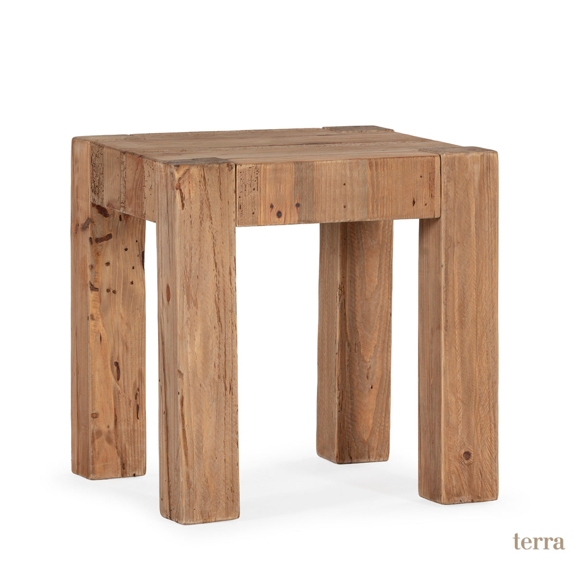 Mesa auxiliar de madera de pino recuperado Manfredonia