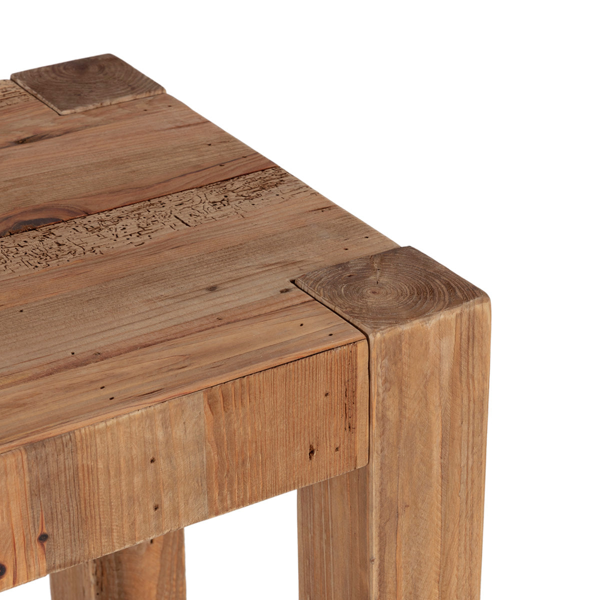 Mesa auxiliar de madera de pino recuperado Manfredonia