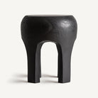Mesa auxiliar de madera de suar negra Bejaia baja