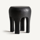 Mesa auxiliar de madera de suar negra Bejaia baja