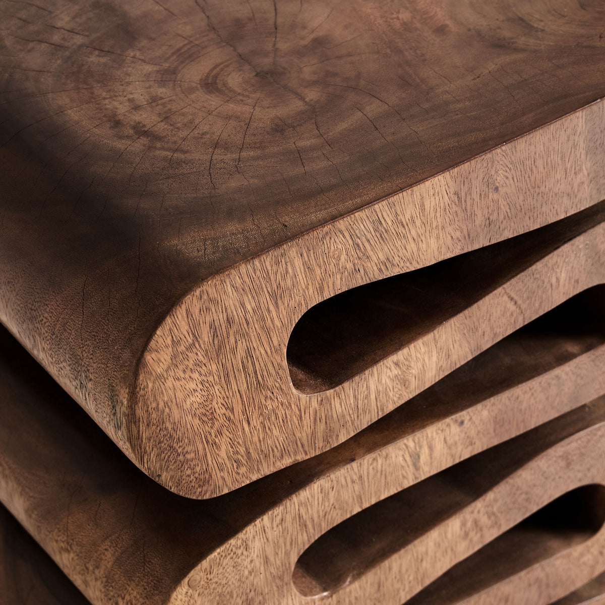 Mesa auxiliar de madera de suar Taghazout