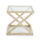 Mesa auxiliar de madera y cristal Mieres