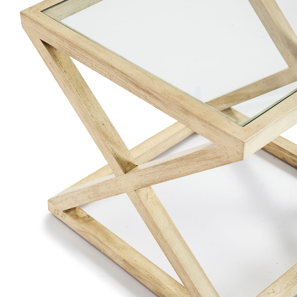 Mesa auxiliar de madera y cristal Mieres