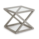 Mesa auxiliar de madera y cristal Mieres