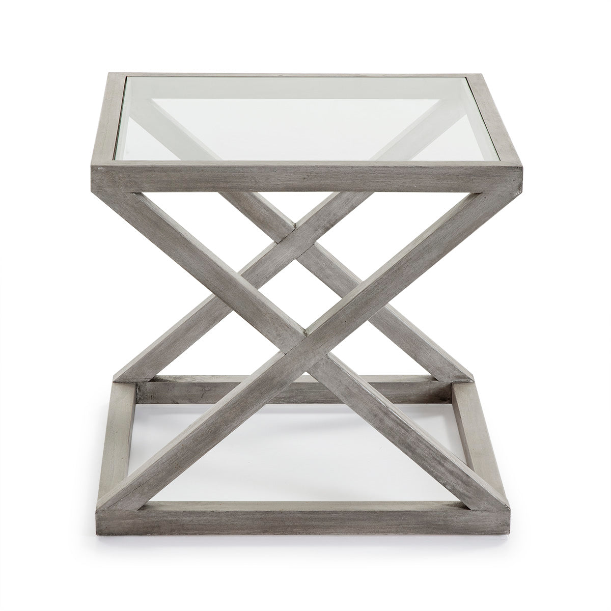 Mesa auxiliar de madera y cristal Mieres