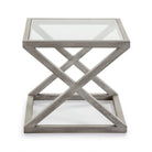 Mesa auxiliar de madera y cristal Mieres