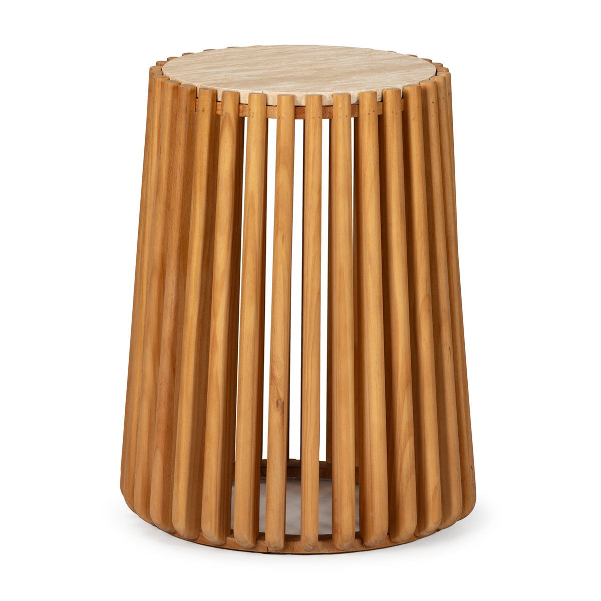 Mesa auxiliar de madera y mármol Amorgos