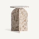 Mesa auxiliar de mármol beige Azahar