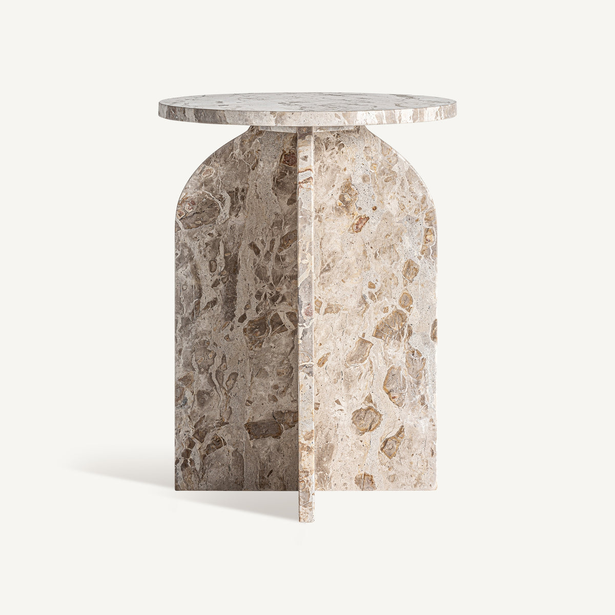 Mesa auxiliar de mármol beige Azahar