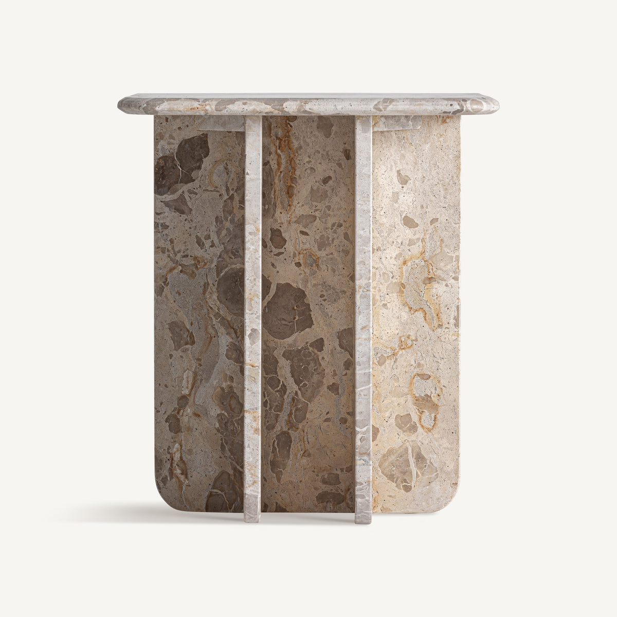 Mesa auxiliar de mármol beige Kerkennah