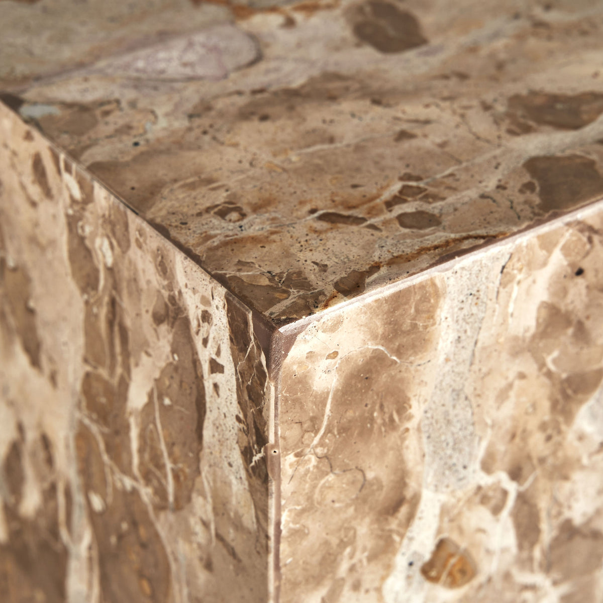 Mesa auxiliar de mármol beige Salvia alta