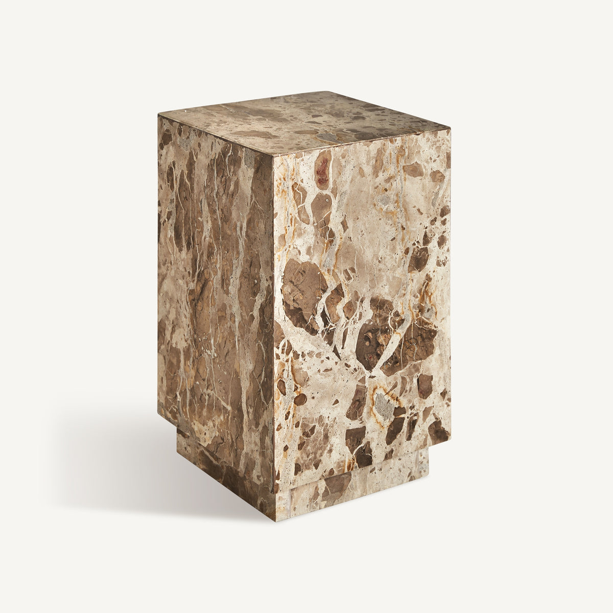 Mesa auxiliar de mármol beige Salvia baja