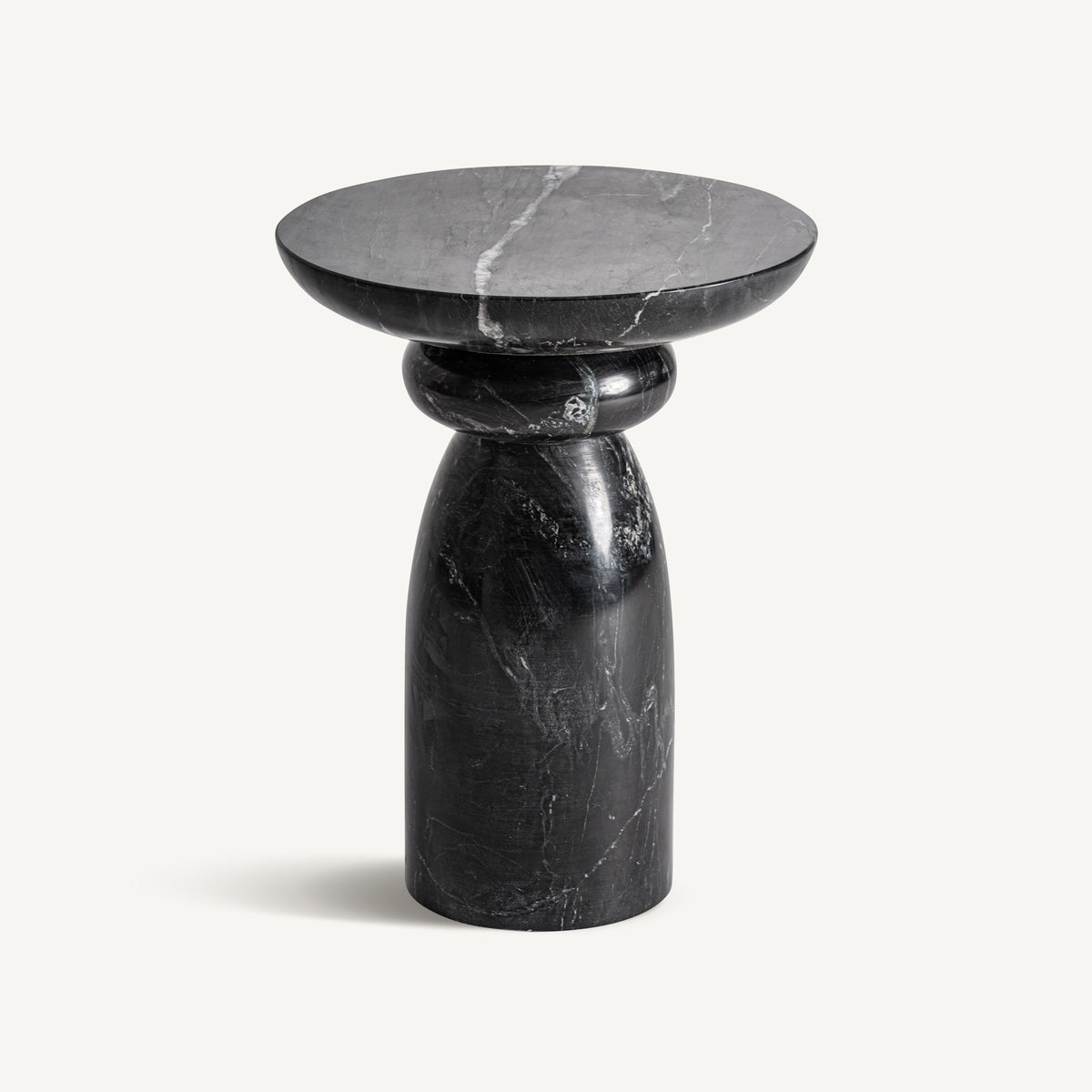 Mesa auxiliar de mármol negro Albahaca