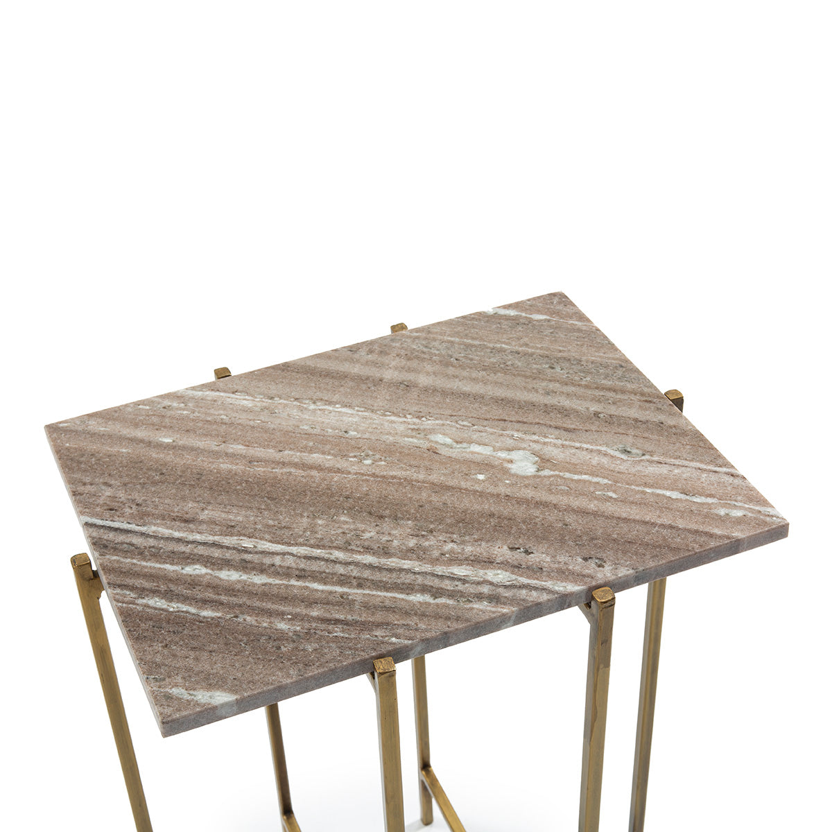 Mesa auxiliar de mármol y metal Rozzano
