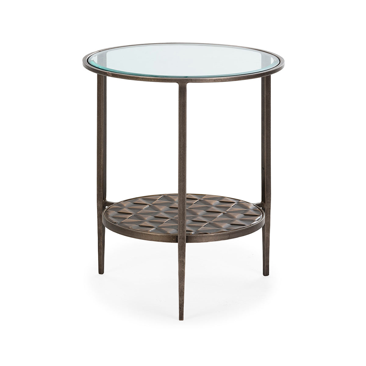 Mesa auxiliar de metal y cristal Faenza