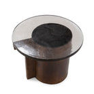 Mesa auxiliar de metal y cristal Lasarte