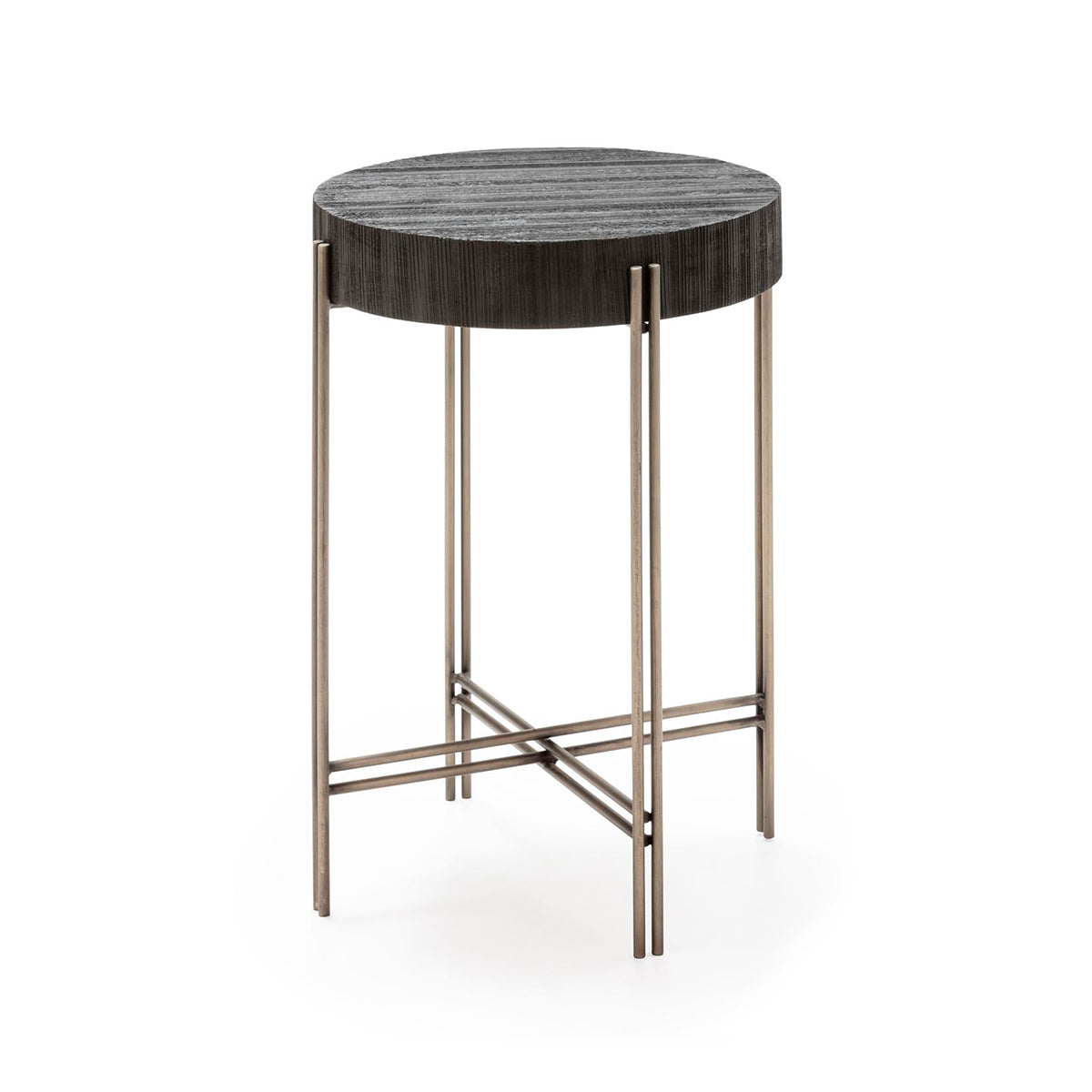 Mesa auxiliar de metal y madera Buenavista