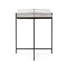Mesa auxiliar de metal y vidrio Afragola