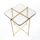 Mesa auxiliar de metal y vidrio Cesenatico