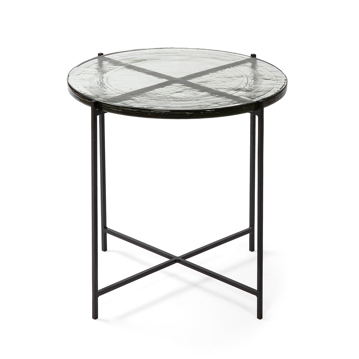Mesa auxiliar de metal y vidrio Elefsina