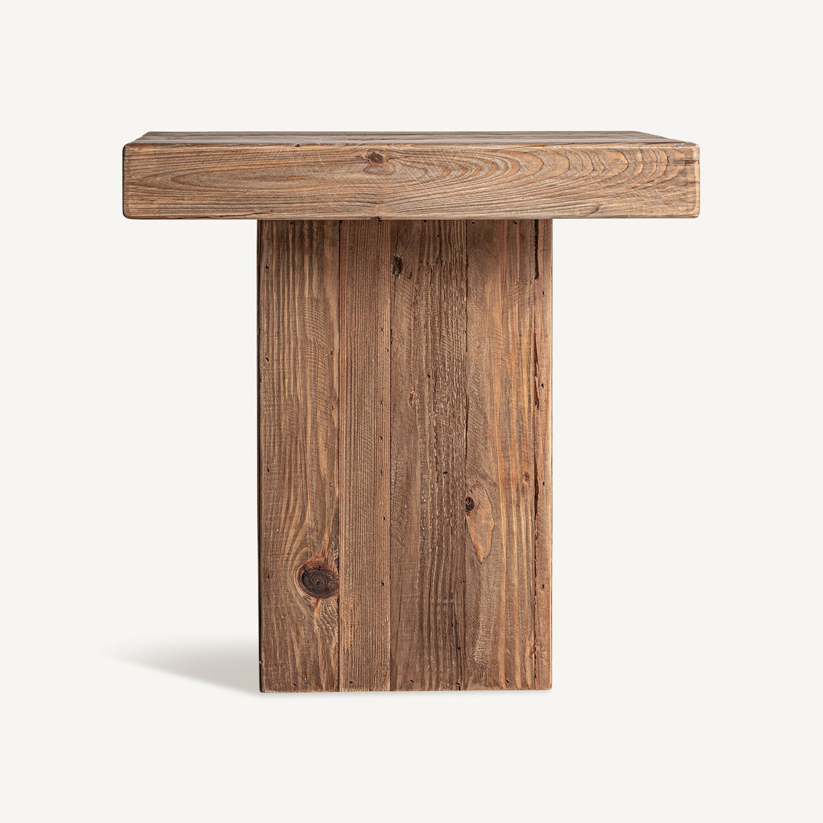Mesa auxiliar de pino reciclado Aladierno