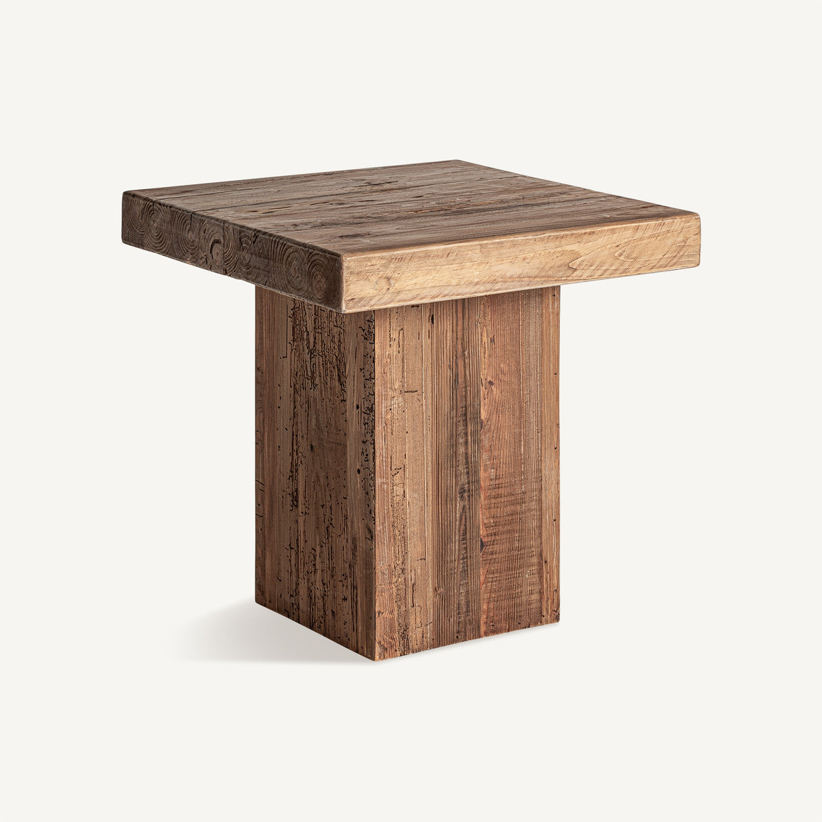 Mesa auxiliar de pino reciclado Aladierno