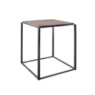Mesa auxiliar cubo de roble y metal Grazalema