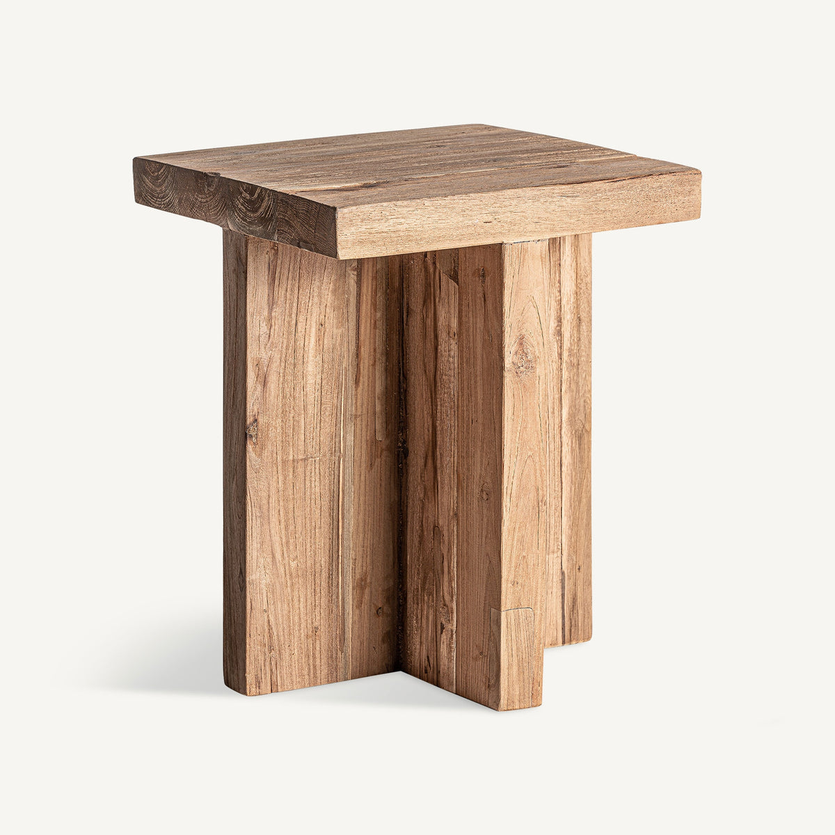 Mesa auxiliar de teca reciclada Membrillo