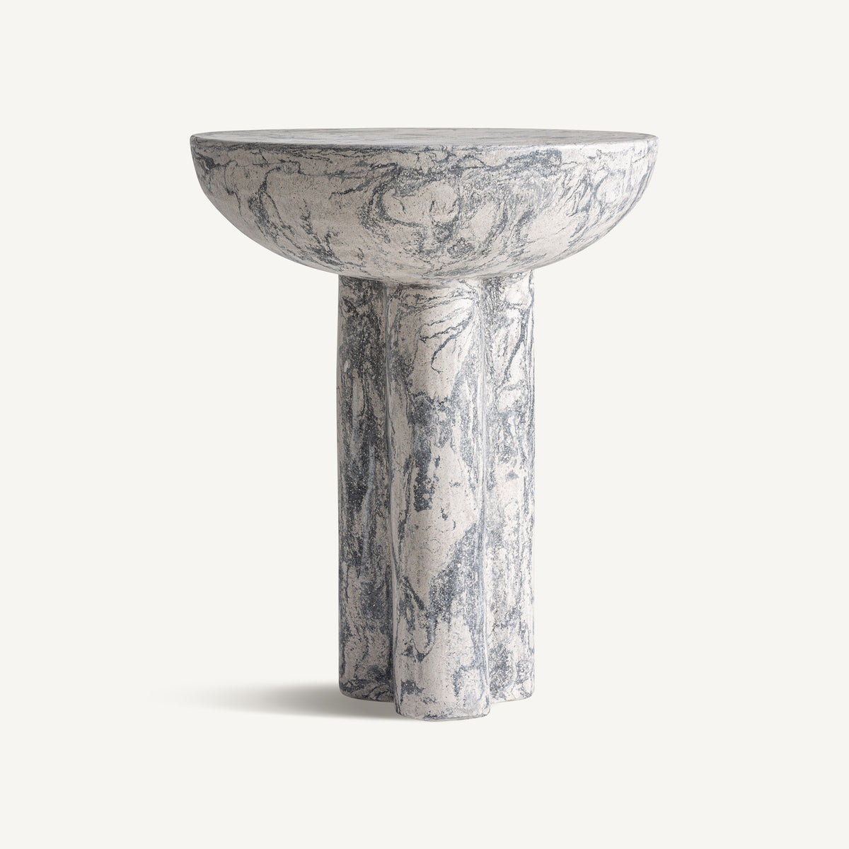 Mesa auxiliar de terrazo gris Biznaga