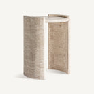 Mesa auxiliar de travertino beige Pita 45 cm
