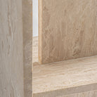 Mesa auxiliar de travertino beige Pita 50 cm