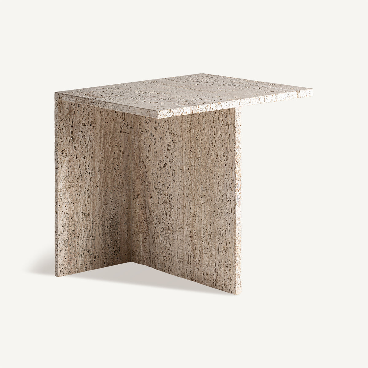Mesa auxiliar de travertino Gamón 50 cm
